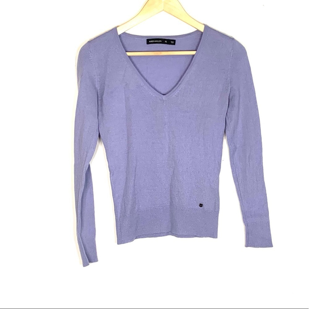 Karen Millen | v neck 100% wool pullover sweater